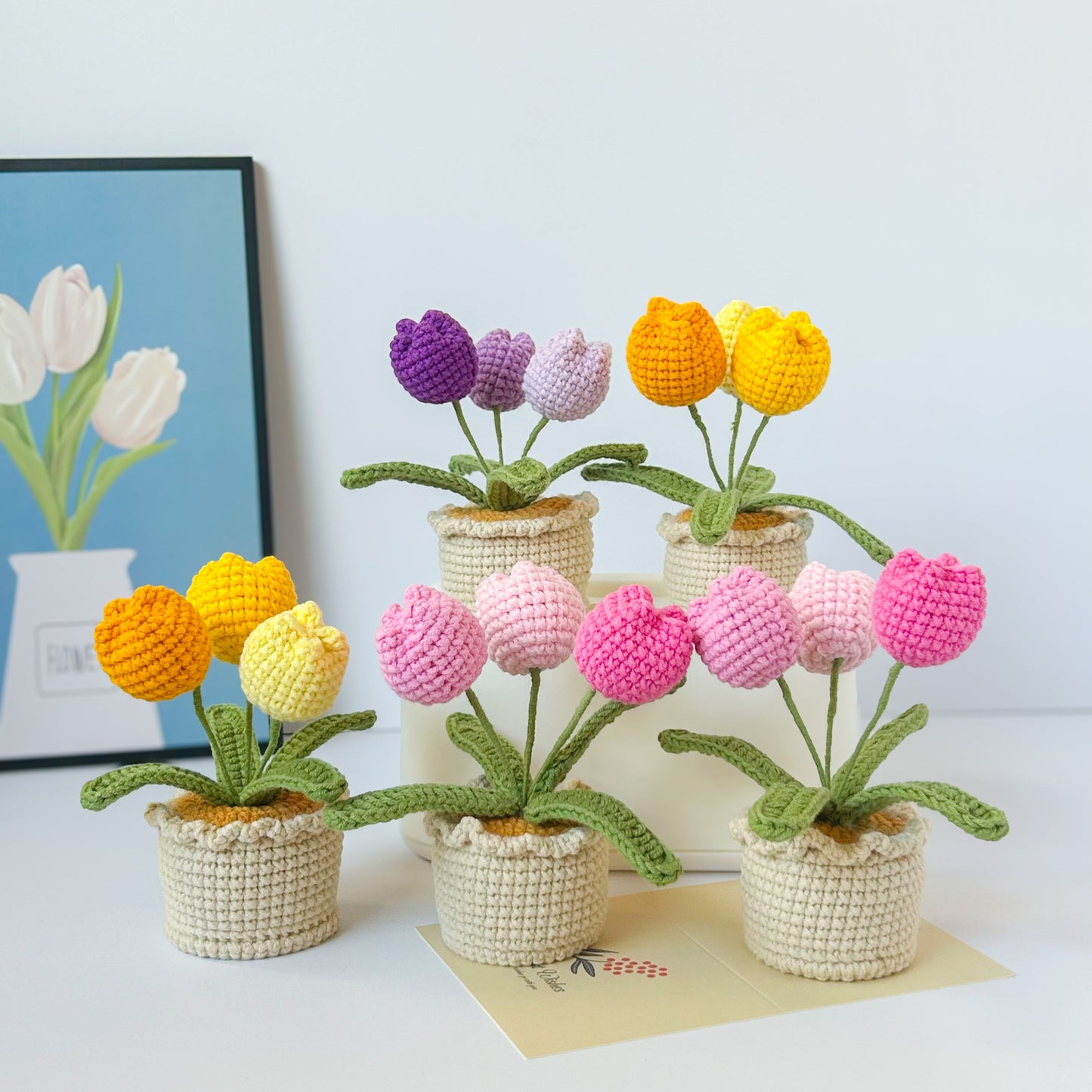 Handmade Crochet Tulip in Pot