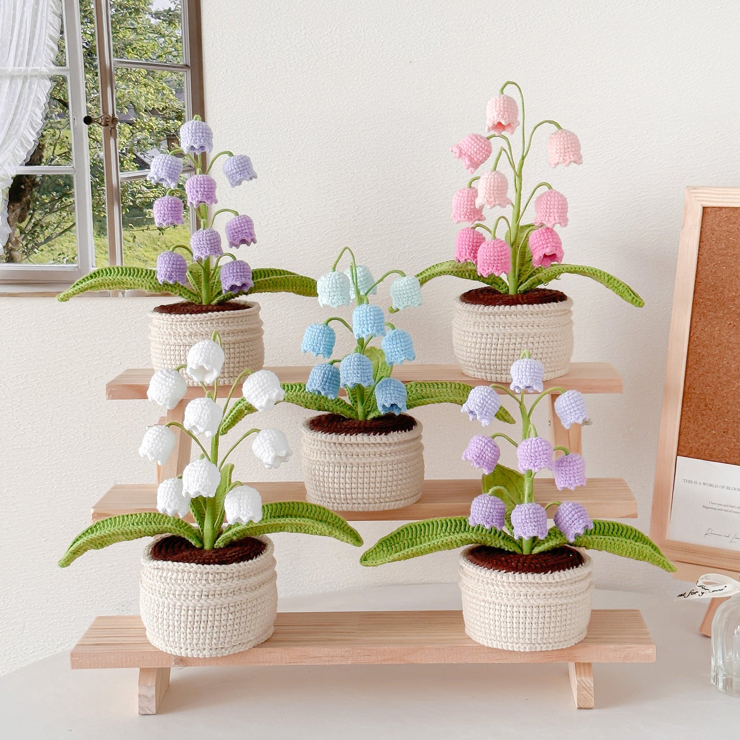 Handmade Crochet Lily of the Valley in Pot