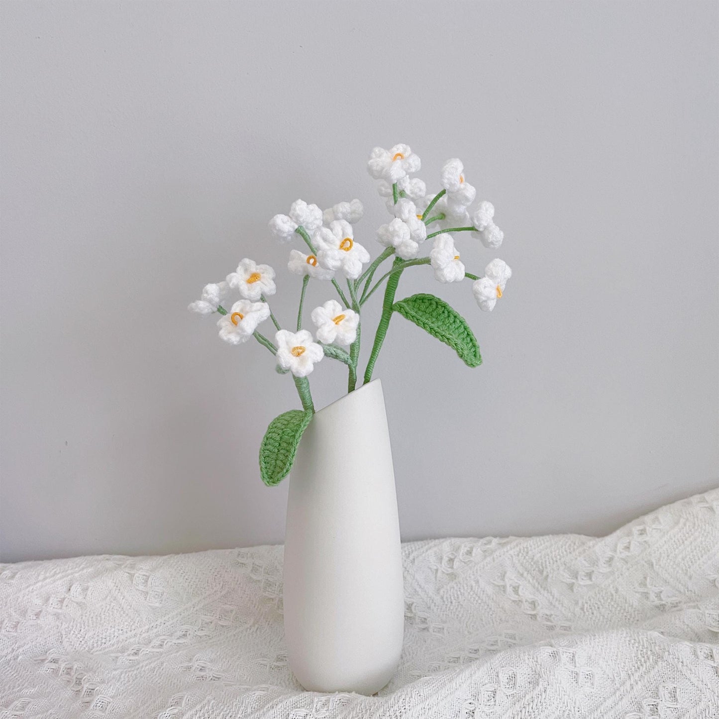 Handmade Crochet flower bouquet Forget-me-not(6PCS Set)