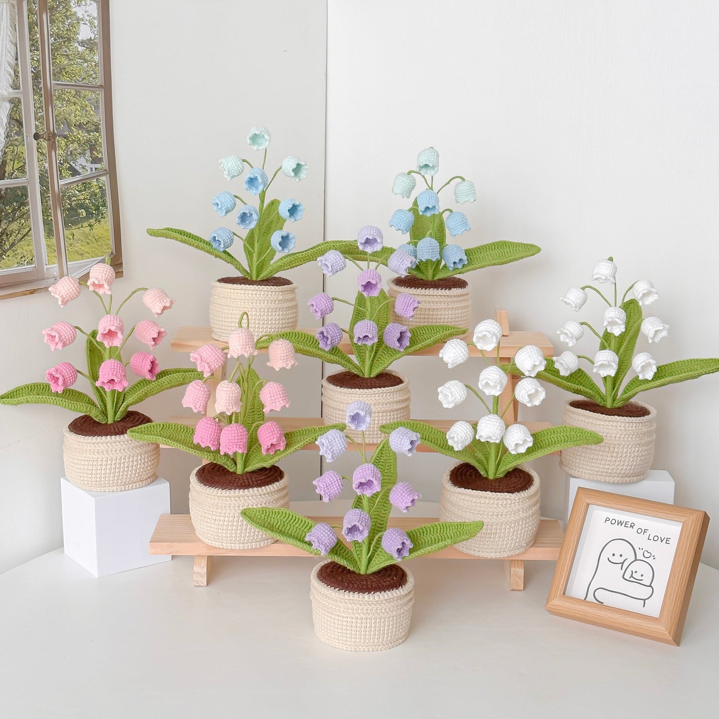 Handmade Crochet Lily of the Valley in Pot