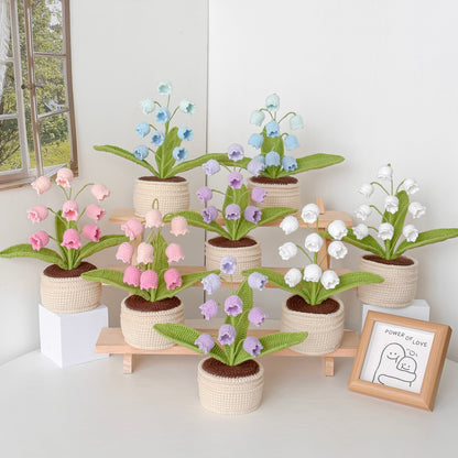 Handmade Crochet Lily of the Valley in Pot