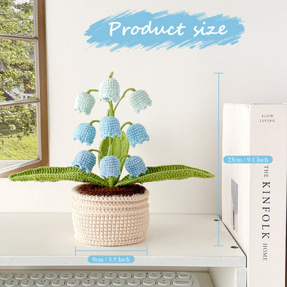 Handmade Crochet Lily of the Valley in Pot