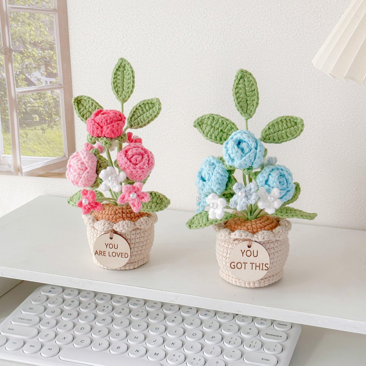 Handmade Crochet Mini Rose in Pot