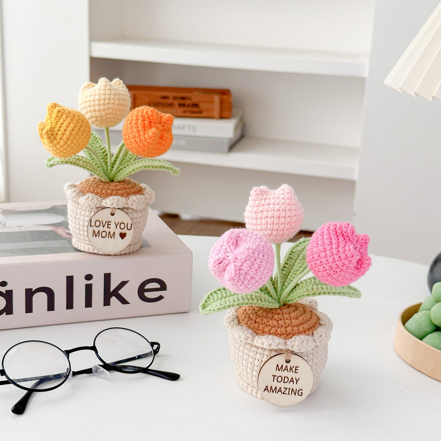 Handmade Crochet Tulip in Pot