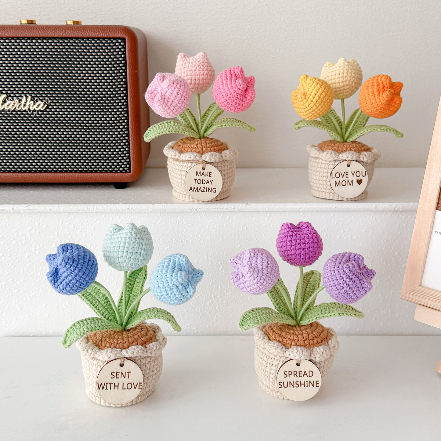 Handmade Crochet Tulip in Pot