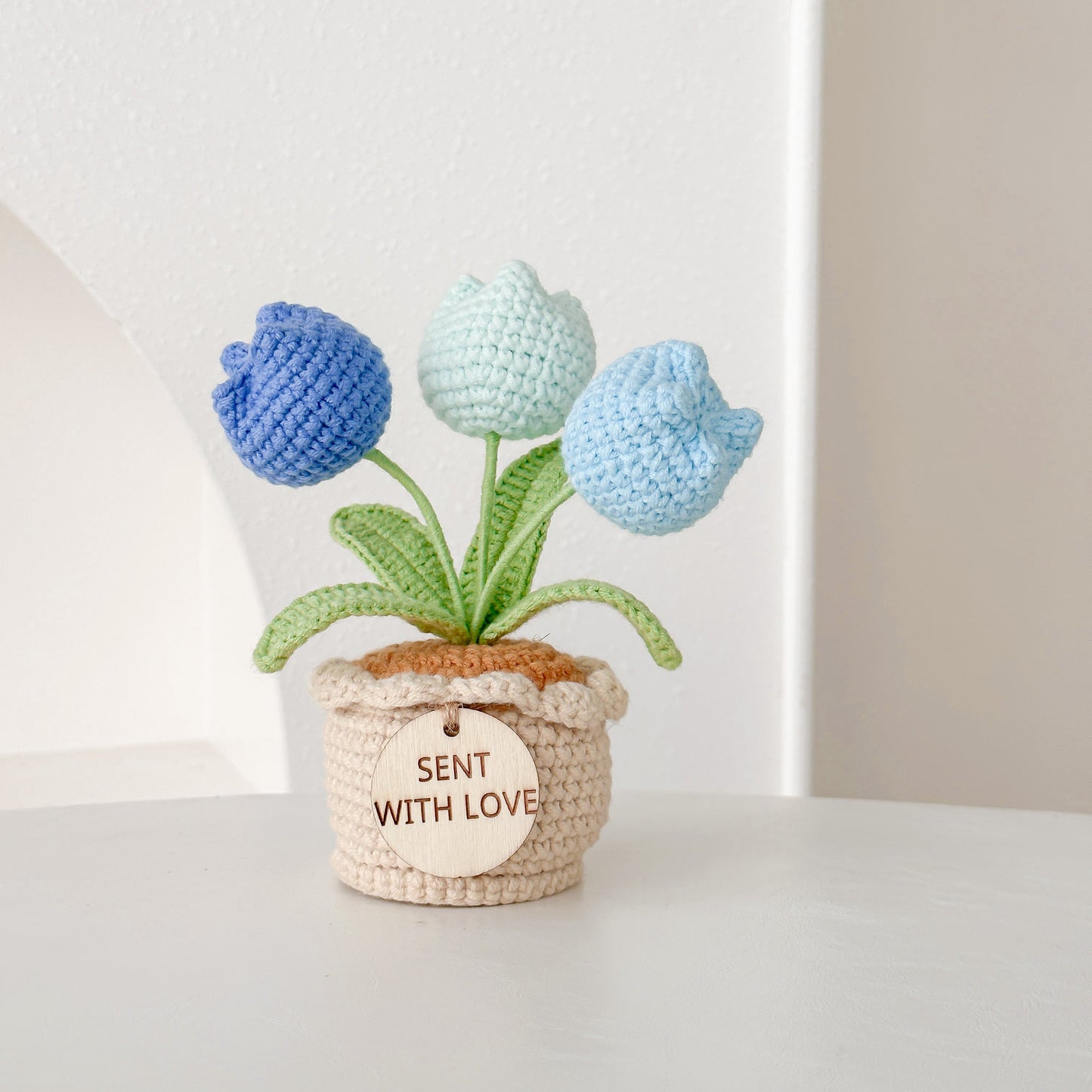 Handmade Crochet Tulip in Pot