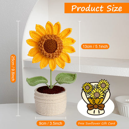 Handmade Crochet Ultra Sunflower in Pot