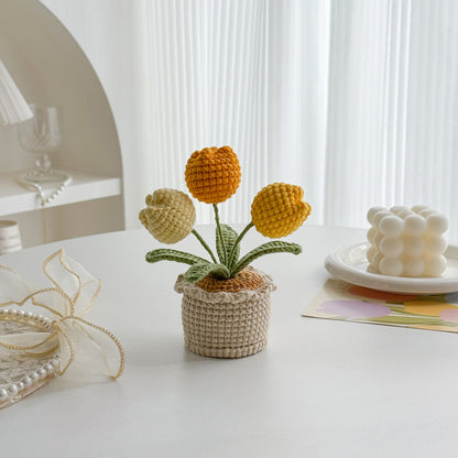Handmade Crochet Tulip in Pot