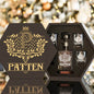 PATTEN - WHISKEY SET (Wooden box + Decanter + 4 Glasses + 4 Coasters), Ideal Father's Day Presents for Dad and Grandpa