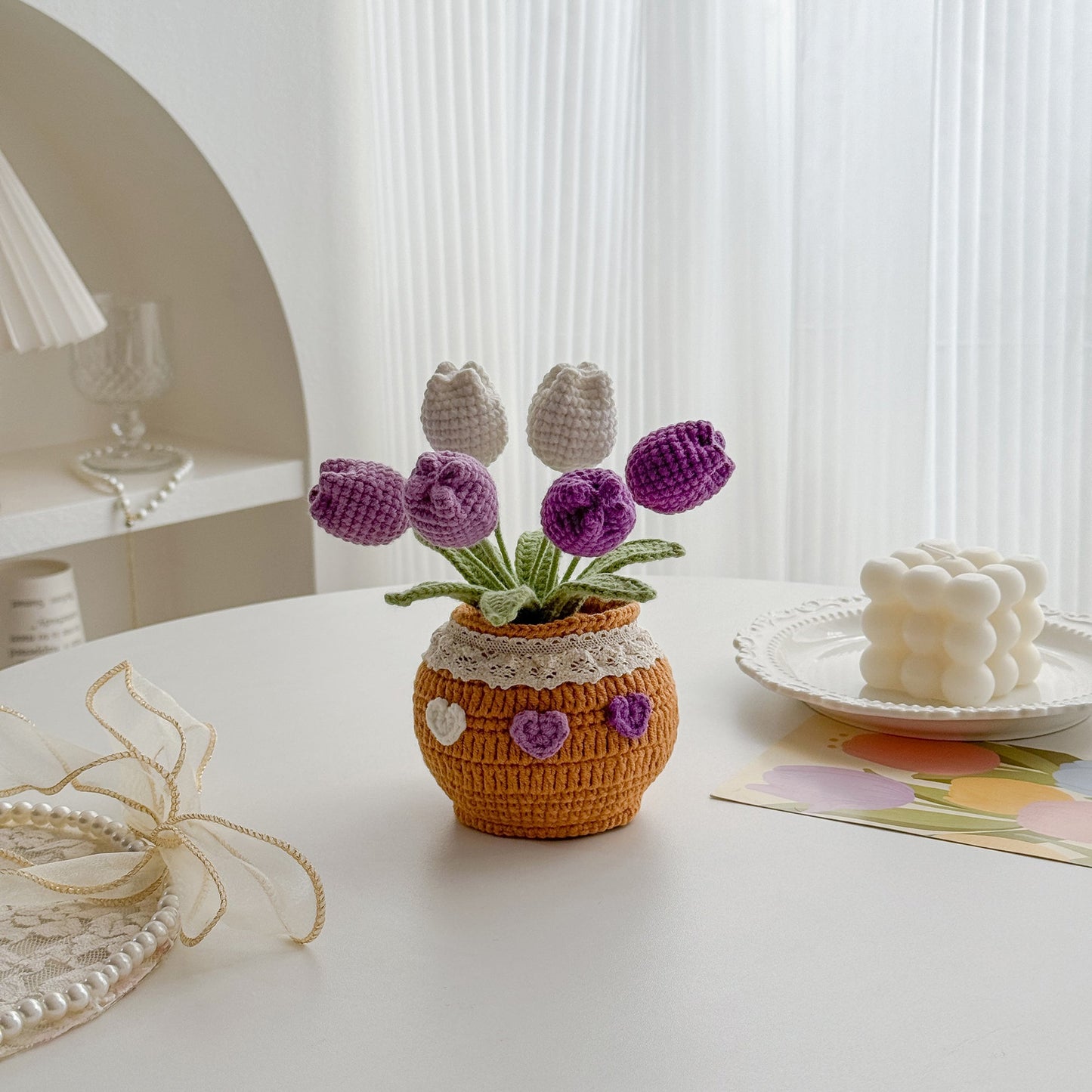 Handmade Crochet Tulip in Pot