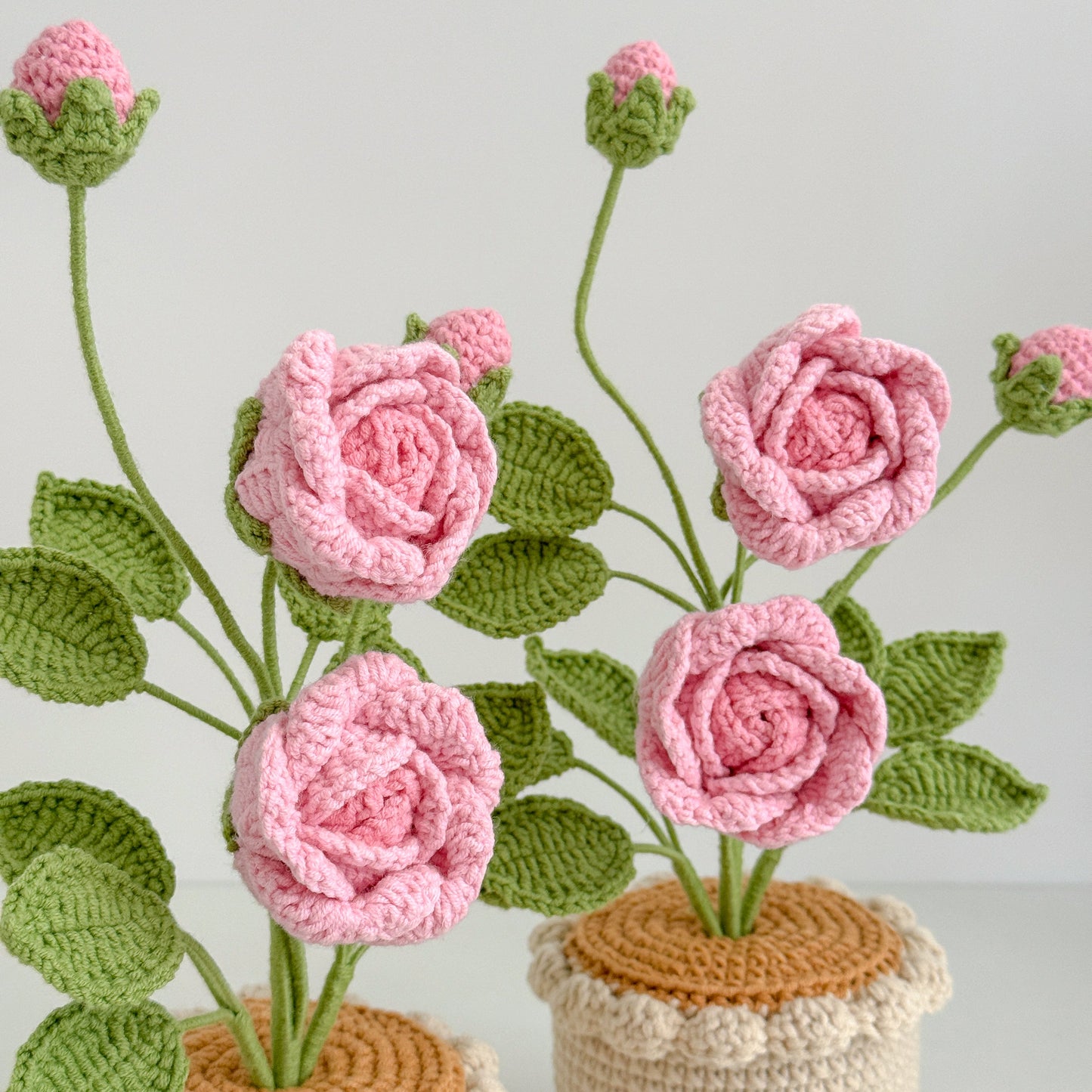 Handmade Crochet Rose in Pot