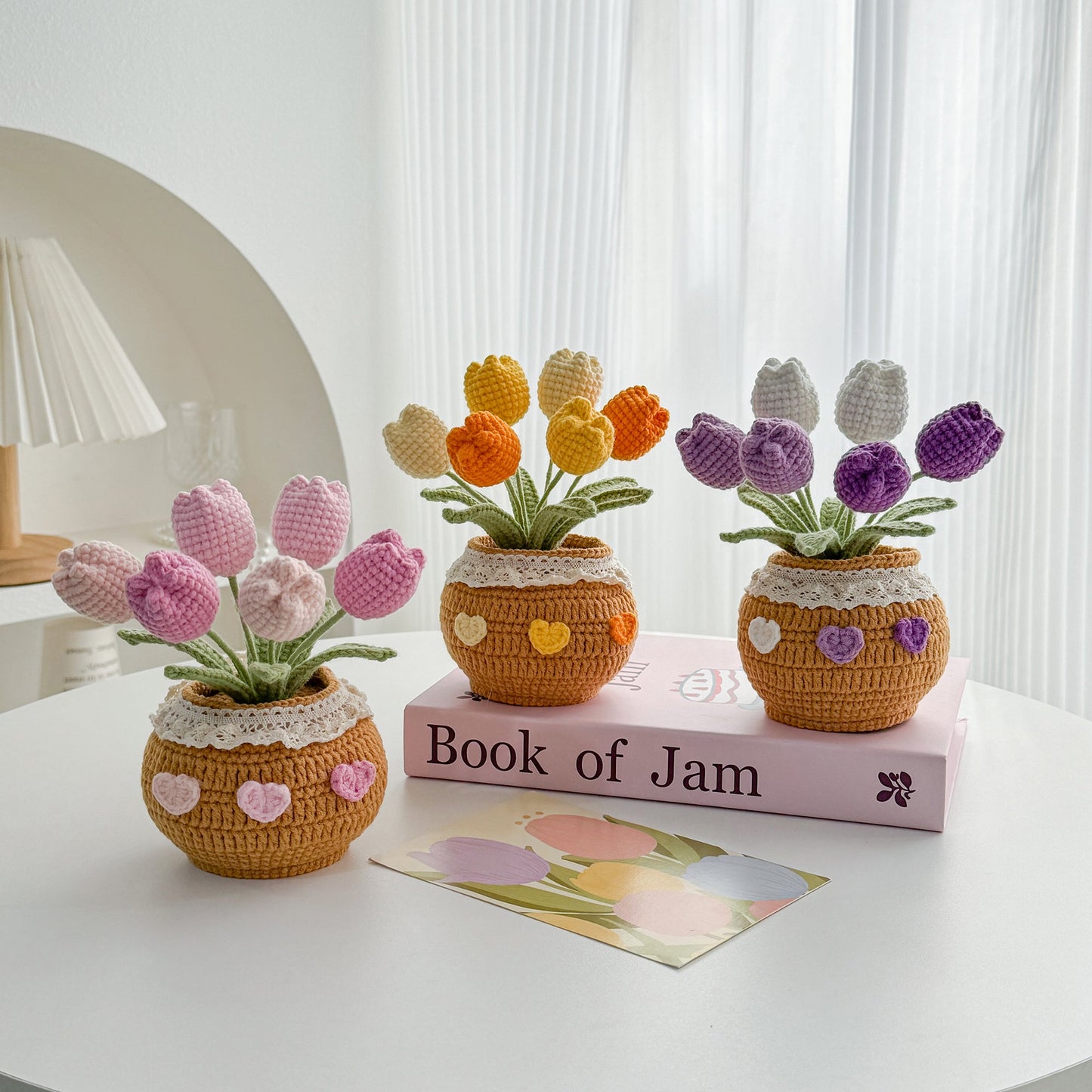 Handmade Crochet Tulip in Pot