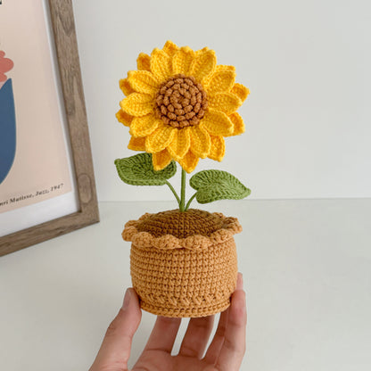 Handmade Crochet Classic Sunflower in Pot