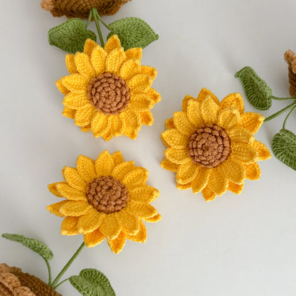 Handmade Crochet Classic Sunflower in Pot