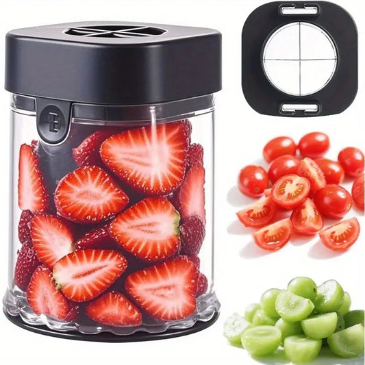 Stainless Steel Fruit Slir Cutter - Manual Multi-Compartment Egg & Fruit Slicer for Banana,