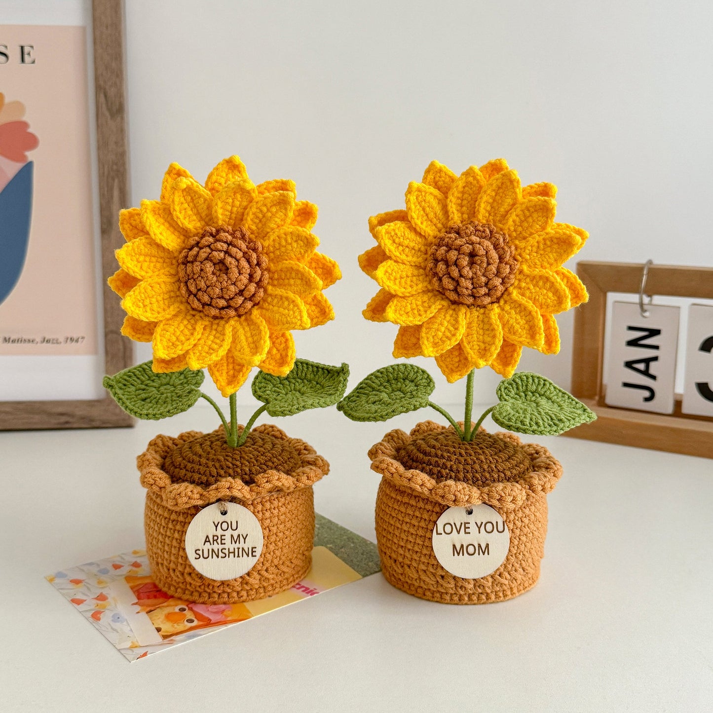 Handmade Crochet Classic Sunflower in Pot