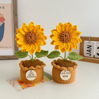 Handmade Crochet Classic Sunflower in Pot