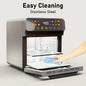 2QT Large Family Air Fryer Convection Oven with LED Digital Touch Screen & Visible Window - Oil-Free Non-Stick Basket, Keep Warm Function